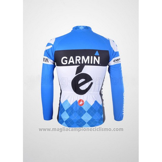 2012 Abbigliamento Ciclismo Garmin Cervelo Bianco e Celeste Manica Lunga e Salopette